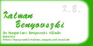 kalman benyovszki business card